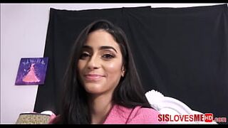 StepSis - Sexy Young Brunette Teen Latina Step Sister Fucked POV