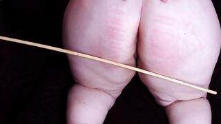 DDLG Caning - Chubby BBW hottie gets spanked & pussy fingered - amateur daddy & little session