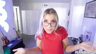 MILF Ashley Fires stepsons prick and shoves it down her throat for a sopping wet blowjob