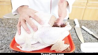 Teen Creampied by Chef on Thanskgiving